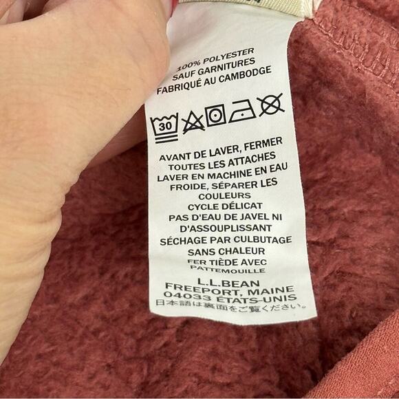 L.L.Bean Women's Hi-Pile Fleece Pullover Sweatshirt Size Medium Rosewood Heather - Picture 15 of 16
